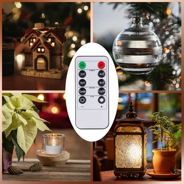 Alt view image 2 of 7 - Flameless LED Tea Lights Candles 12 Pack Remote Control Warm White | Battery Operated Realistic and 3D Bright Flickering 300Hours for Seasonal Festival Celebration Table Home Decorations