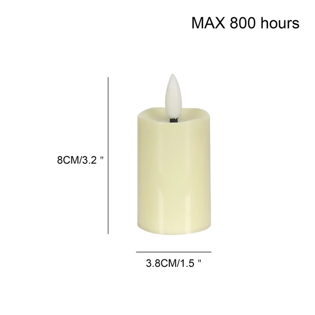 Alt view image 3 of 7 - max 800hours Use 2AAA Battery (not inluded) 12 Pack Flameless Tea Light with Remote Control, LED Flickering Votive Candles, Indoor Home Decor, Dia3.8CM* H8CM,