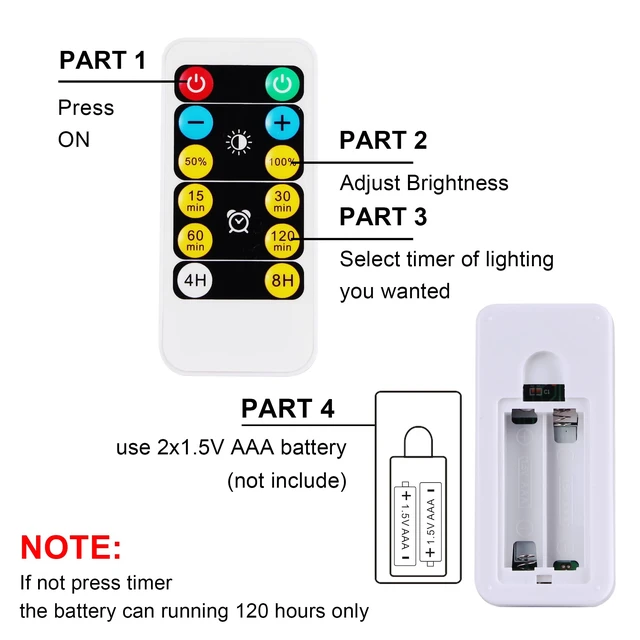 Alt view image 5 of 7 - max 800hours Use 2AAA Battery (not inluded) 12 Pack Flameless Tea Light with Remote Control, LED Flickering Votive Candles, Indoor Home Decor, Dia3.8CM* H8CM,