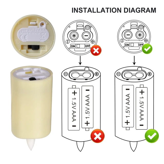 Alt view image 6 of 7 - max 800hours Use 2AAA Battery (not inluded) 12 Pack Flameless Tea Light with Remote Control, LED Flickering Votive Candles, Indoor Home Decor, Dia3.8CM* H8CM,