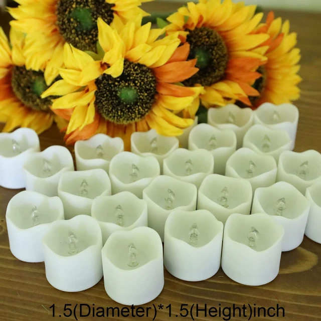 Alt view image 6 of 7 - Flameless Votive Candles with Remote Control,CR2450 Battery Operated Tea Light with Timer,Warm Yellow LED Candles for Christmas,Halloween,Home Decoration,Pack of 12