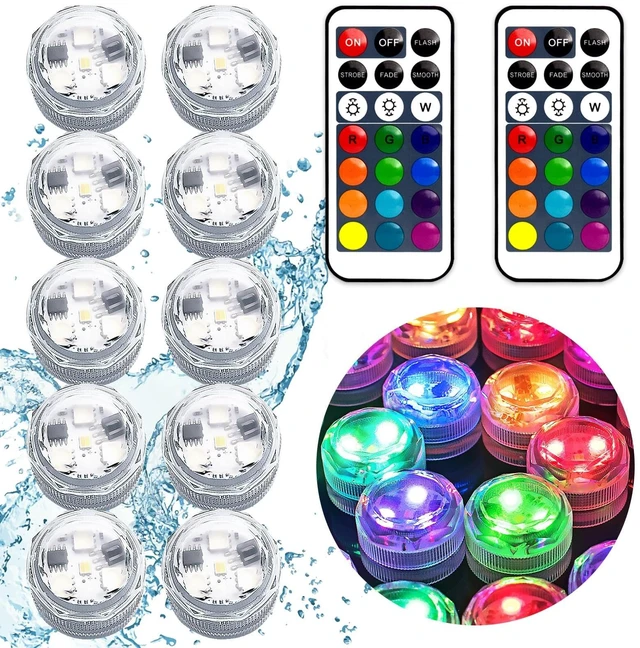 Main image of Mini Submersible LED Lights,Small Waterproof LED Tea Lights Candle with Remote Battery led Operated,RGB Color Changing for Vase Home Party Wedding Table Centerpieces Fountain Halloween Lantern