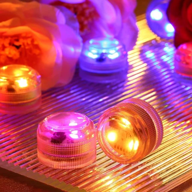 Alt view image 2 of 5 - Mini Submersible LED Lights,Small Waterproof LED Tea Lights Candle with Remote Battery led Operated,RGB Color Changing for Vase Home Party Wedding Table Centerpieces Fountain Halloween Lantern