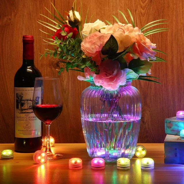 Alt view image 3 of 5 - Mini Submersible LED Lights,Small Waterproof LED Tea Lights Candle with Remote Battery led Operated,RGB Color Changing for Vase Home Party Wedding Table Centerpieces Fountain Halloween Lantern
