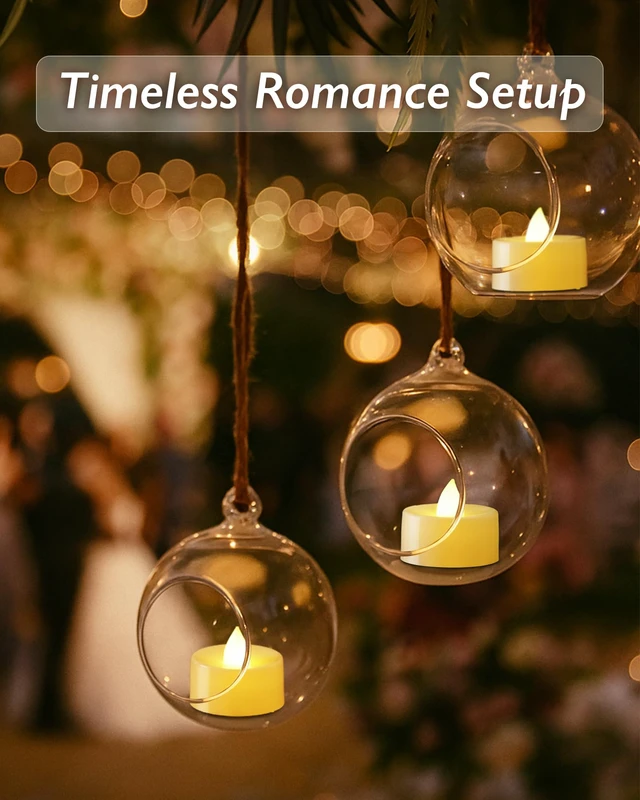 Alt view image 7 of 7 - Battery Operated Tea Lights with Timer, Flickering Votive Candle | 12 Pack 6H Timer Built-in, Flameless Tea Lights in Warm White for Wedding Party Halloween Thanksgiving Christmas Decorations