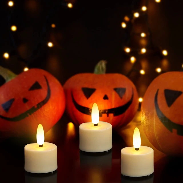Alt view image 2 of 7 - USB Rechargeable 3D Wicks Tealights Candle Flameless Flickering Battery Operated with Remote Control & Timer Realistic Led Tea Lights for Halloween Christmas Home Decor (12 PCS,Rechargeable)
