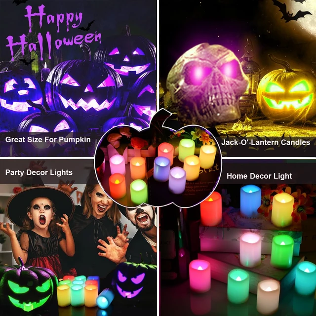 Alt view image 7 of 7 - Multi Color Changing Votive Flameless Candles with Remote and Timer - Battery Operated Led Tea Light CandlesSet of 10 Colored Flickering Candles for Birthday, Wedding, Anniversary Easter Party Décor.