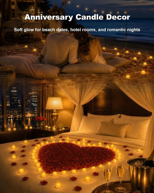 Alt view image 6 of 7 - 24-Pack Remote Flameless LED Battery Tea Light Candles, 400+Hrs | 2/4/6/8H Timer Flickering Tealight Votives for Halloween Pumpkins, Christmas Decor, Weddings and Home Ambiance