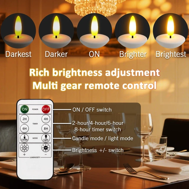 Alt view image 6 of 7 - Rechargeable LED Tea Lights with USB Charging Base & Remote Timer | Battery Operated Flameless Flickering Votive Candles for Weddings, Emergency, Halloween, and Christmas Decorative 12pcs
