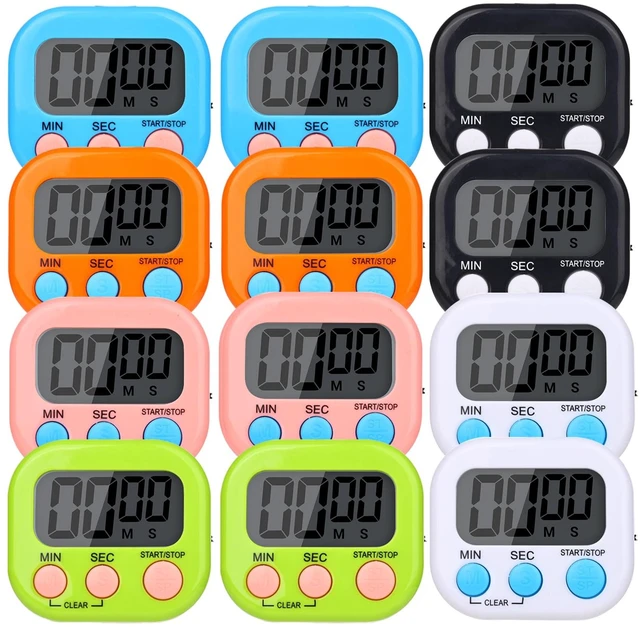 Main image of Digital Timers for Classroom Kids Kitchen Timers for Cooking 12 Pc | Magnetic, Kickstand, Hanging, Easy to View, Loud Alarm,Count Down,Classroom Timer for Teacher Supplies Study Work Sport Games