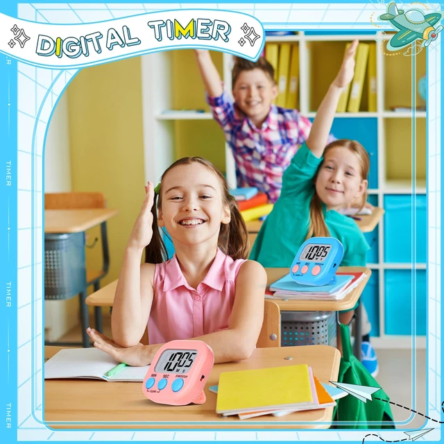 Alt view image 2 of 7 - Digital Timers for Classroom Kids Kitchen Timers for Cooking 12 Pc | Magnetic, Kickstand, Hanging, Easy to View, Loud Alarm,Count Down,Classroom Timer for Teacher Supplies Study Work Sport Games