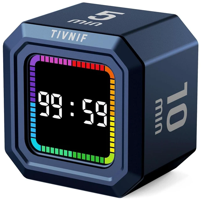Main image of Kitchen Timer Visual Timer for Kids Color Display Gravity Sensor Cube | Digital Pomodoro Timer with Loud Alarm, Magnetic Back, Easy Use for Cooking, Classroom, Study & Productivity