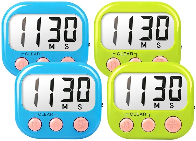 Main image of Classroom Timers for Teachers Kids Large Magnetic Digital Timer 4 Pack | Large Screen, Strong Magnetic, Loud Alarm, Teacher Supplies