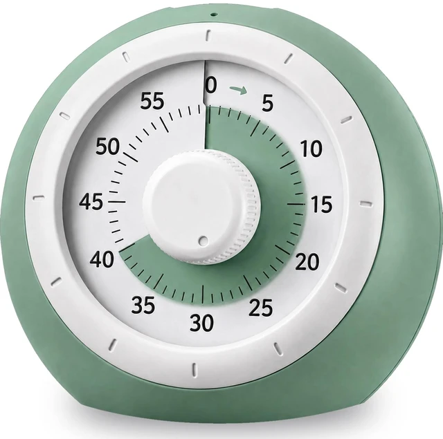 Main image of 60 Minute Visual Timer for Kids, Silent Countdown Clock | Time Management Tool for Homeschool Study Supplies, Classroom, Home, Kitchen, Desk (Green)