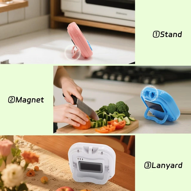 Alt view image 3 of 6 - 4 Pack Multi-Function Electronic Timer - Kitchen Timer,Magnetic Digital Timers,Big LCD Display, ON/Off Switch,Extensively Use in Cooking,Gym, Meeting, Classroom,Kitchen,Study,Work,Outdoor Activities