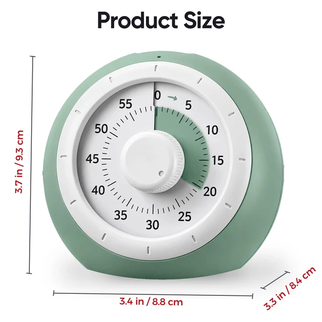 Alt view image 7 of 7 - 60 Minute Visual Timer for Kids, Silent Countdown Clock | Time Management Tool for Homeschool Study Supplies, Classroom, Home, Kitchen, Desk (Green)