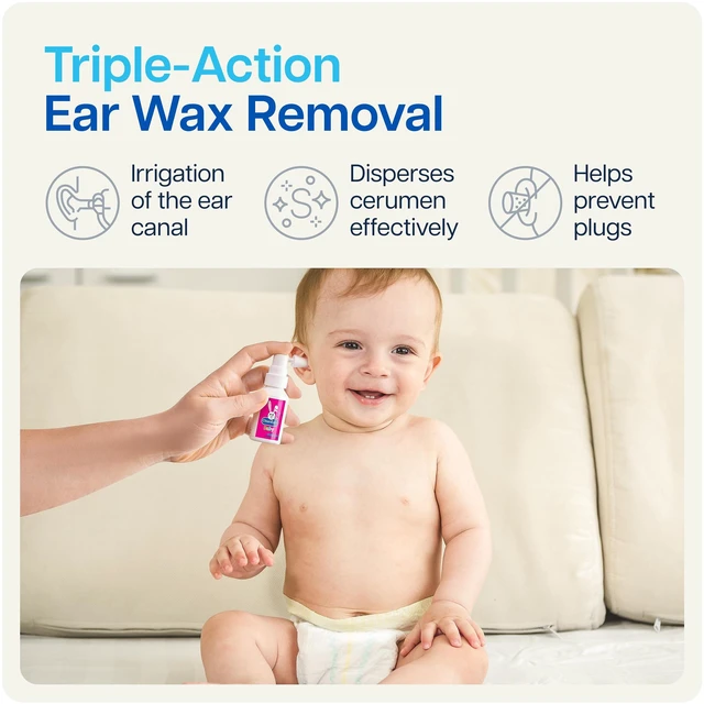 Alt view image 3 of 7 - CleanEars Baby Ear Wax Removal Spray Gentle Earwax Softening for Infants & Children, Mild Non-Greasy Formula, Easy Spray Application (1 OZ)