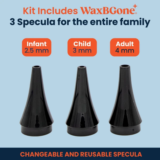 Alt view image 3 of 5 - Stainless Steel LED Otoscope for Ear Inspection, 3X Magnification | Bright illumination and threefold zoom support clear at-home viewing, changeable specula, durable metal body, AAA operated