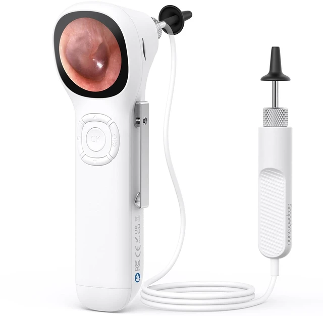 Main image of Otoscope with Light, No App Needed, HD Screen, Ear Scope Camera for Family | Ear Camera with Earwax Removal Kit for Home Cleaning Checking, Photo & Video, 3.9mm Lens, 8GB Card, LED Light, Type-C Port