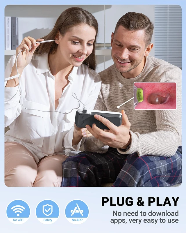 Alt view image 2 of 7 - Otoscope with 4.5" IPS Screen, 3.9mm Ear Camera with Gyroscope | No App /WiFi Needed, Photo & Video Recording, 32GB Card, 6 LED Lights, Easy to Use Digital Otoscope for Safe Home Ear Checker