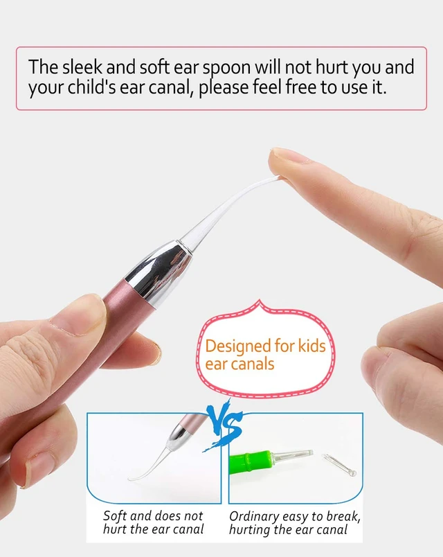 Alt view image 5 of 7 - Ear Wax Removal ToolEar PickLED Lights Ear Cleaning KitUpdated VersionNon-SlipSoft Safety Spoon HeadBPA FreeReplaceable and Easy to CleanSafe Material (Two Golden)