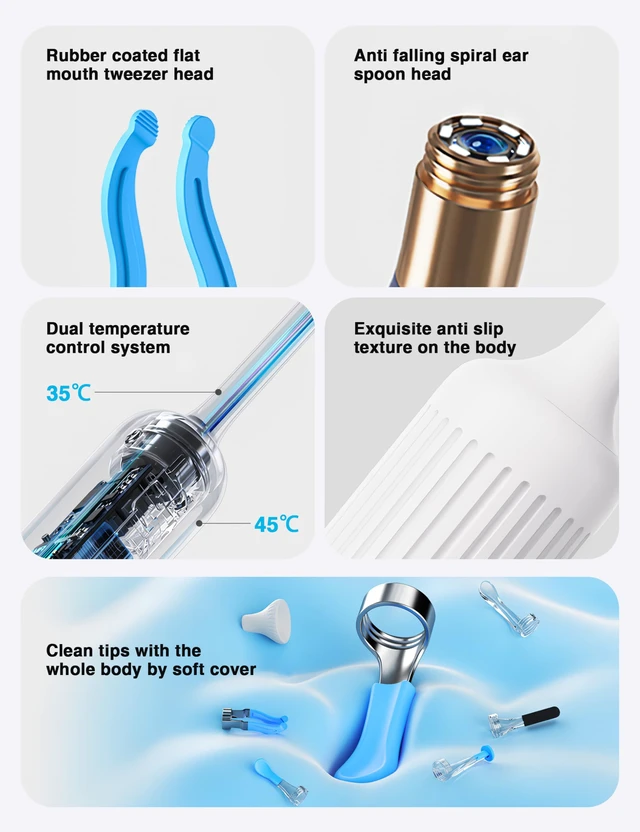 Alt view image 4 of 7 - Earsight Plus Ear Wax Removal Cleaner Tool for Adults & Kids (White) | Ear Camera with HD Visual Otoscope, Smart WiFi Earwax Cleaner Kit, Safe Silicone Flexible Scoops & Tweezers Tools