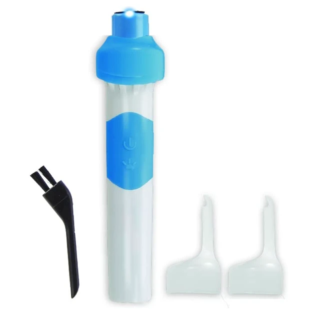 Alt view image 3 of 7 - Wax Extract Ear Wax Remover w/ 2 Flexible Tips, LED Light, & Cleaning Brush | Safe, Effective Ear Wax Vibration & Vacuum to Gently Remove Wax Buildup | Premium Ear Suction Vacuum for Adults & Kids