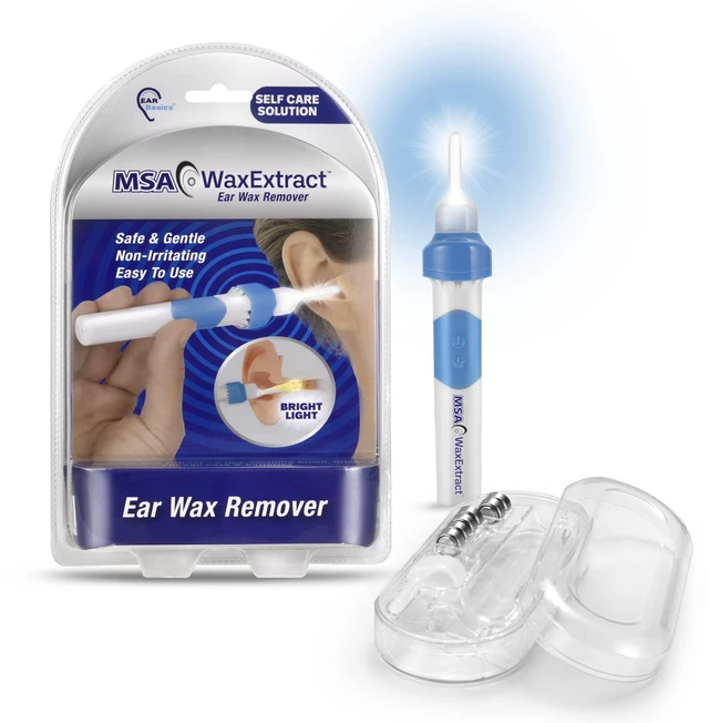 Main image of Wax Extract Ear Wax Remover w/ 2 Flexible Tips, LED Light, & Cleaning Brush | Safe, Effective Ear Wax Vibration & Vacuum to Gently Remove Wax Buildup | Premium Ear Suction Vacuum for Adults & Kids