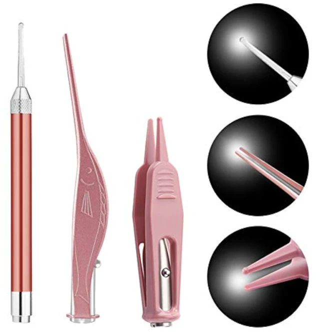 Main image of Ear Wax Removal Tools, Ear Pick Cleaner Kit with LED Light, Storage Box, Earwax Spoon Digger/Tweezers & Nose Cleaning Tweezers Clip, Ear Nose Health Care Cleaning Tools for Baby Kids Children Adults