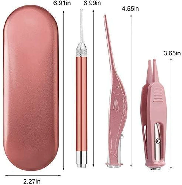 Alt view image 3 of 7 - Ear Wax Removal Tools, Ear Pick Cleaner Kit with LED Light, Storage Box, Earwax Spoon Digger/Tweezers & Nose Cleaning Tweezers Clip, Ear Nose Health Care Cleaning Tools for Baby Kids Children Adults
