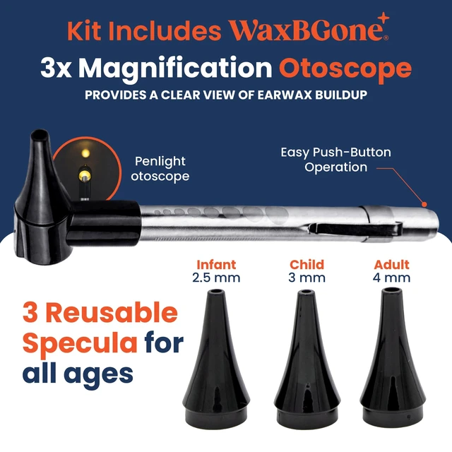 Alt view image 7 of 7 - Complete Ear Wax Removal Kit, Otoscope & Ear Drops, Premium Kit | Complete premium system combines 4X cleaning power, patented SoftSpray® tips, otoscope and drops for fast, gentle home use