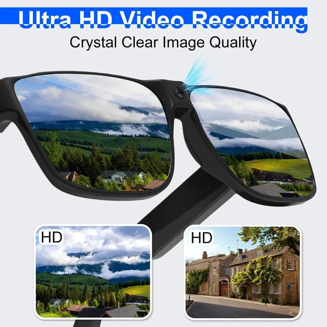 Alt view image 3 of 7 - 4K Bluetooth Smart Video Glasses with Camera Call Music Recording Meta glasses with hands-free POV recording, ideal for cycling, hiking, vlogging, driving, baseball & outdoor use