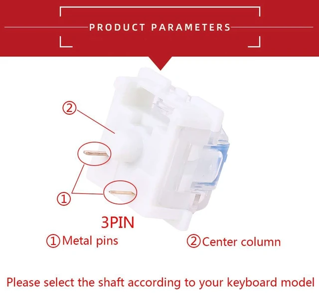 Alt view image 2 of 7 - 10 Pcs Mechanical Keyboard Keycaps, OEM Profile, Standard Cross-stem Switches, Blue Red Brown Black