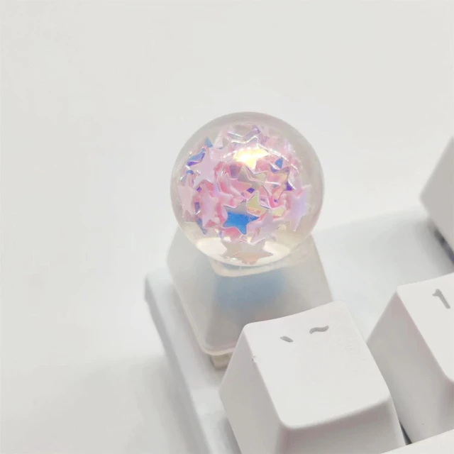 Main image of Personalized Crystal Ball Keycap Handmade OEM Profile Base DIY Custom ESC Backlit Key Cap for Mechanical Keyboard MX Switch (Star)