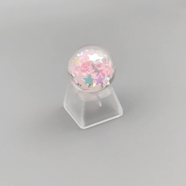 Alt view image 7 of 7 - Personalized Crystal Ball Keycap Handmade OEM Profile Base DIY Custom ESC Backlit Key Cap for Mechanical Keyboard MX Switch (Star)
