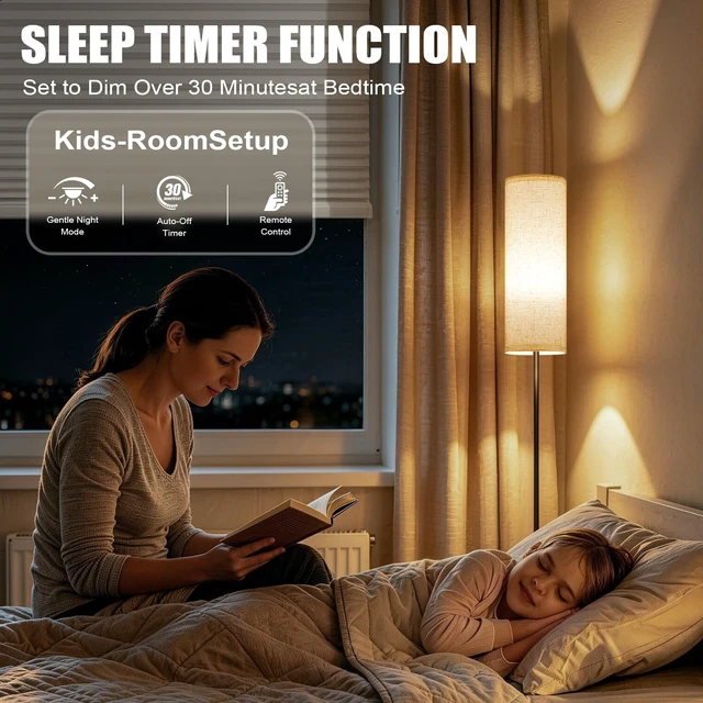 Alt view image 5 of 7 - Floor Lamps for Living Room - Standing Lights with Remote and App | with Music Sync Function - Colors Changing And Dimmable Corner Tall Lamp - For Bedroom Reading Office Classroom