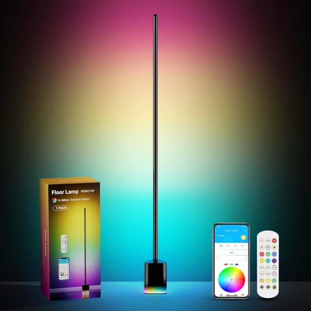 Main image of Smart Floor Lamp, LED Corner Light Compatible with Alexa and Google Home, RGBW Lamp with APP and Remote Control, Music Sync, Modern Floor Lamp for Living Room, Bedroom