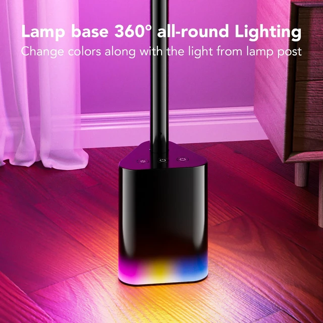 Alt view image 2 of 7 - Smart Floor Lamp, LED Corner Light Compatible with Alexa and Google Home, RGBW Lamp with APP and Remote Control, Music Sync, Modern Floor Lamp for Living Room, Bedroom