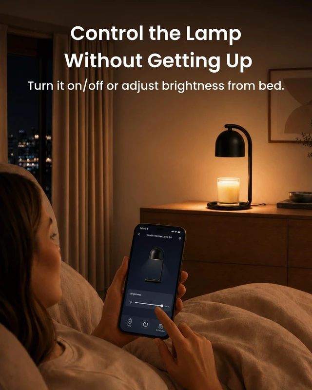 Alt view image 2 of 7 - Smart Candle Warmer Lamp App & Voice Control, Flameless Wax Melter with Timer, Bulb x2, for Jar Candles, 1%-100% Dimmable, Matter for Apple Home & Alexa, Women Birthday Housewarming Gift