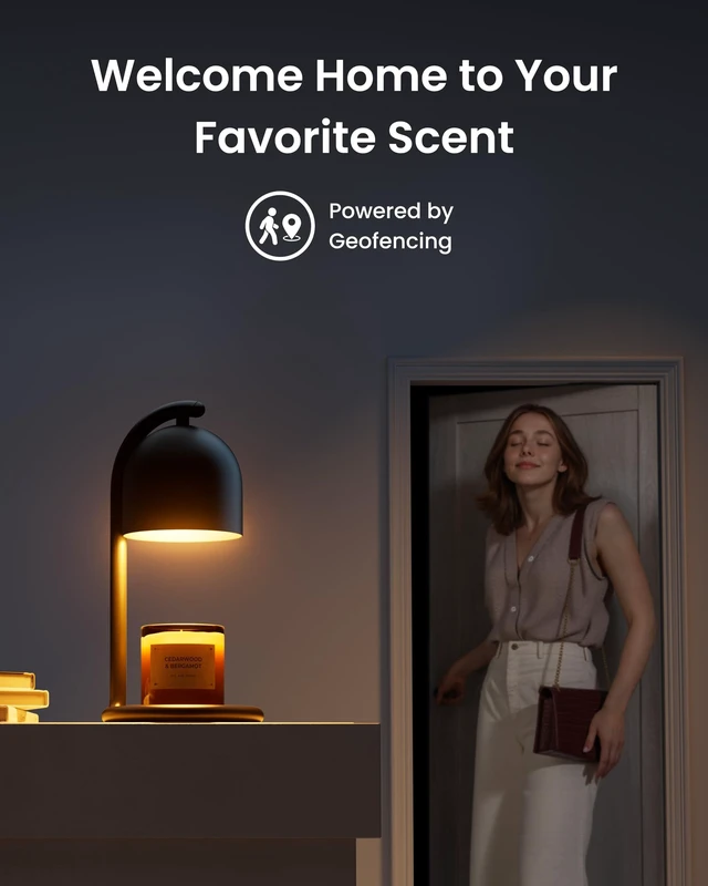Alt view image 5 of 7 - Smart Candle Warmer Lamp App & Voice Control, Flameless Wax Melter with Timer, Bulb x2, for Jar Candles, 1%-100% Dimmable, Matter for Apple Home & Alexa, Women Birthday Housewarming Gift