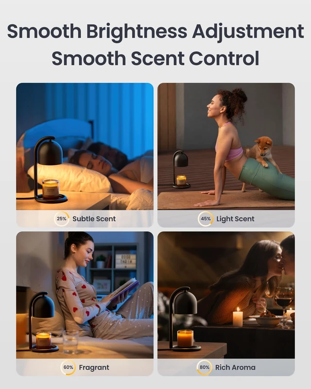 Alt view image 5 of 7 - Smart Candle Warmer Lamp with Timer & Voice Control Dimmable Flameless Candle Wax Melter, Matter-Enabled for Apple Home & Alexa, Birthday & Mother's Day, Gift for Women, Home Decor