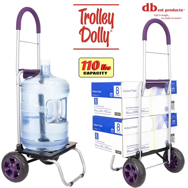 Alt view image 4 of 6 - Trolley Dolly Purple Foldable Shopping cart for Groceries with Wheels and Removable Bag and Rolling Personal Handtruck Standard, 1 unit