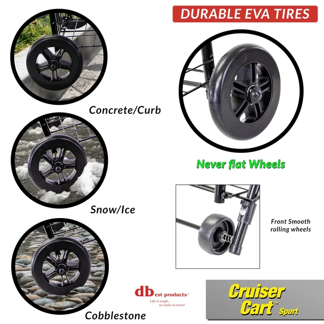 Alt view image 3 of 5 - Cruiser Cart Sport, Foldable Grocery Cart on Wheels,Multi-Use Collapsible Folding Laundry Basket with Wheels