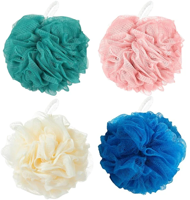 Main image of Loofah Shower Sponge Bath Sponge Mesh Back and Body Scrubber, 50g Soft Foam, Exfoliating Cleansing Soothing, 4 Colors