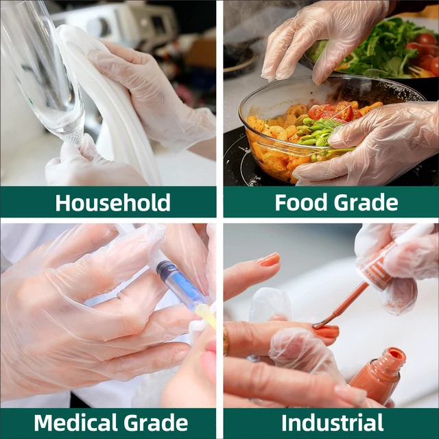 Alt view image 2 of 7 - Supmedic Vinyl Medical Exam Gloves, Latex and Powder-Free, Disposable, Clear