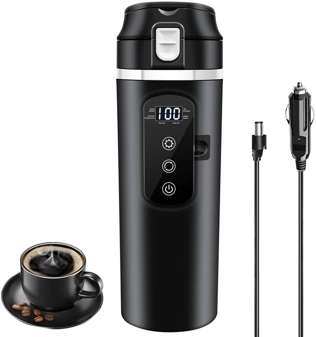 Main image of Car Travel Electric Kettle 400ml Heating Mug, 12V-24V Compatible