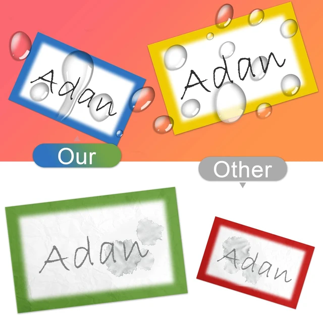 Alt view image 4 of 7 - MFLABEL Color Solid Name Labels - 200 Stickers, 3.5 x 2.25 Inches, with Color Border for Office, Meeting, School, Home, Event, Party
