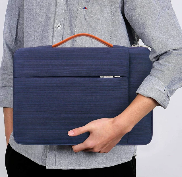 Alt view image 4 of 6 - Lacdo 360 15-15.6 Inch Laptop Sleeve for Acer HP Lenovo Asus Dell Inspiron 15, Blue