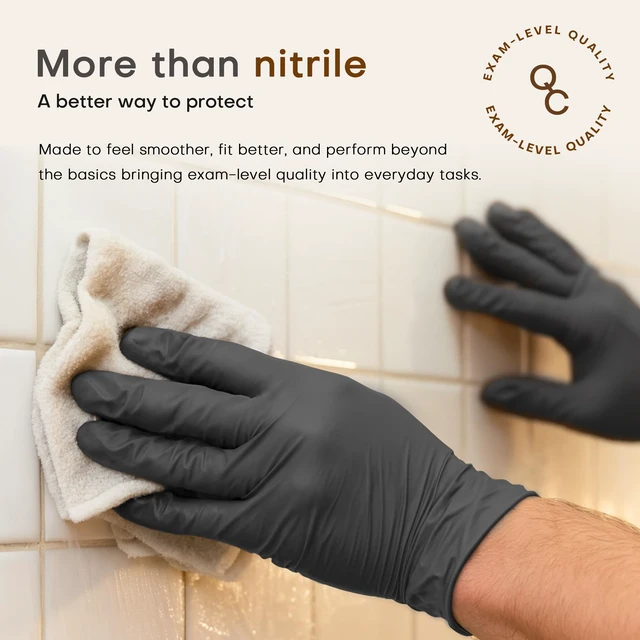 Alt view image 6 of 6 - SUP Powder-Free Nitrile Exam Gloves, 100 Count, Food Safe, Latex-Free, Medical Non-Sterile, Disposable, Cooking, Black