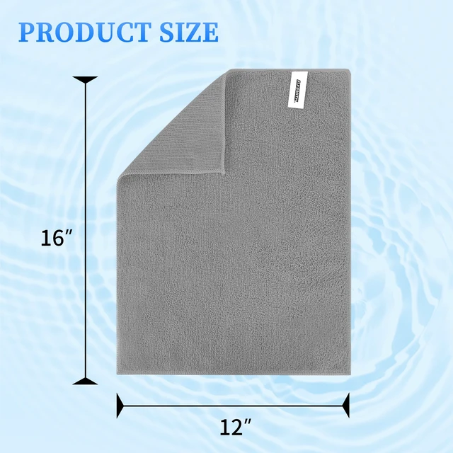 Alt view image 2 of 6 - FIXSMITH Microfiber Cleaning Cloth 8-Pack, 30.48x40.64cm, Highly Absorbent, Lint-Free, Streak-Free, for Car Kitchen Home